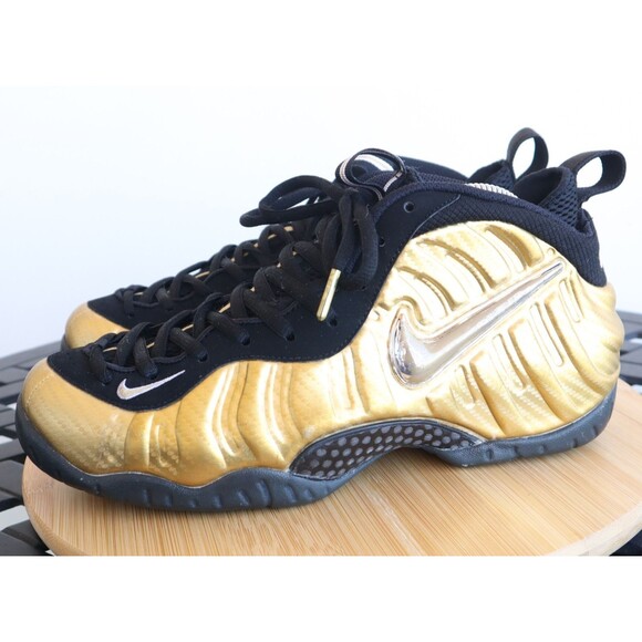 Nike Air Foamposite Pro 624041-701 Metallic Gold Black Men's Size 9.5 Sneakers - Picture 4 of 14